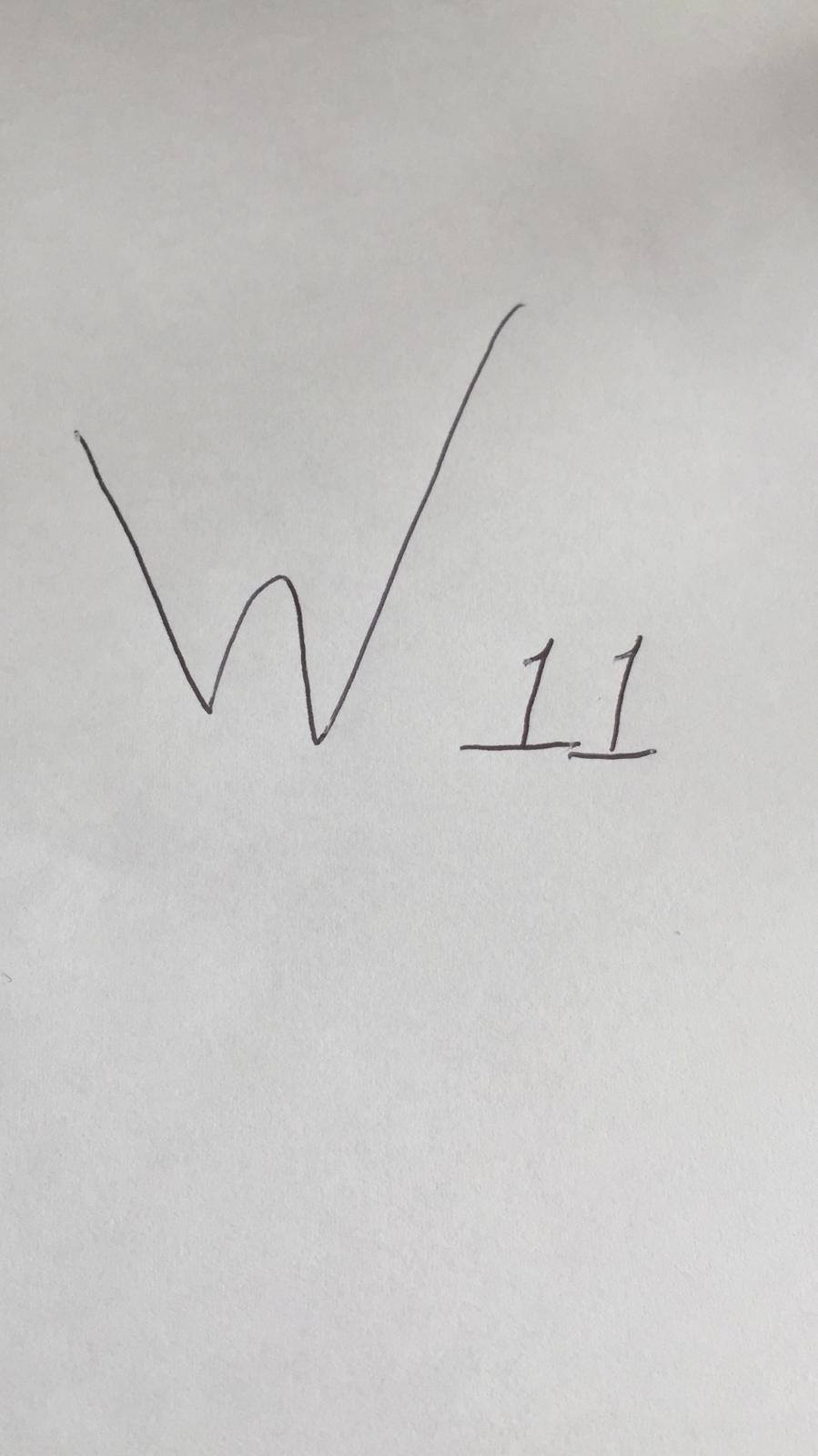 W11 written on paper