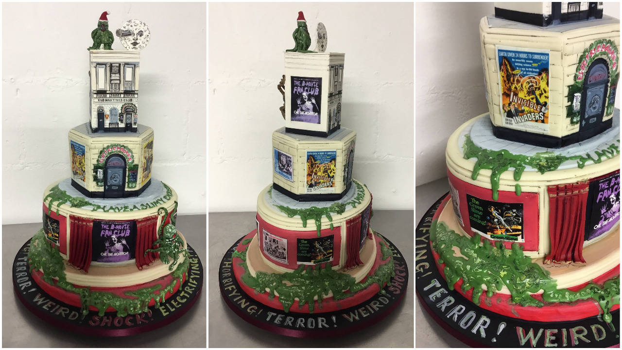Image of B movie themed cakes