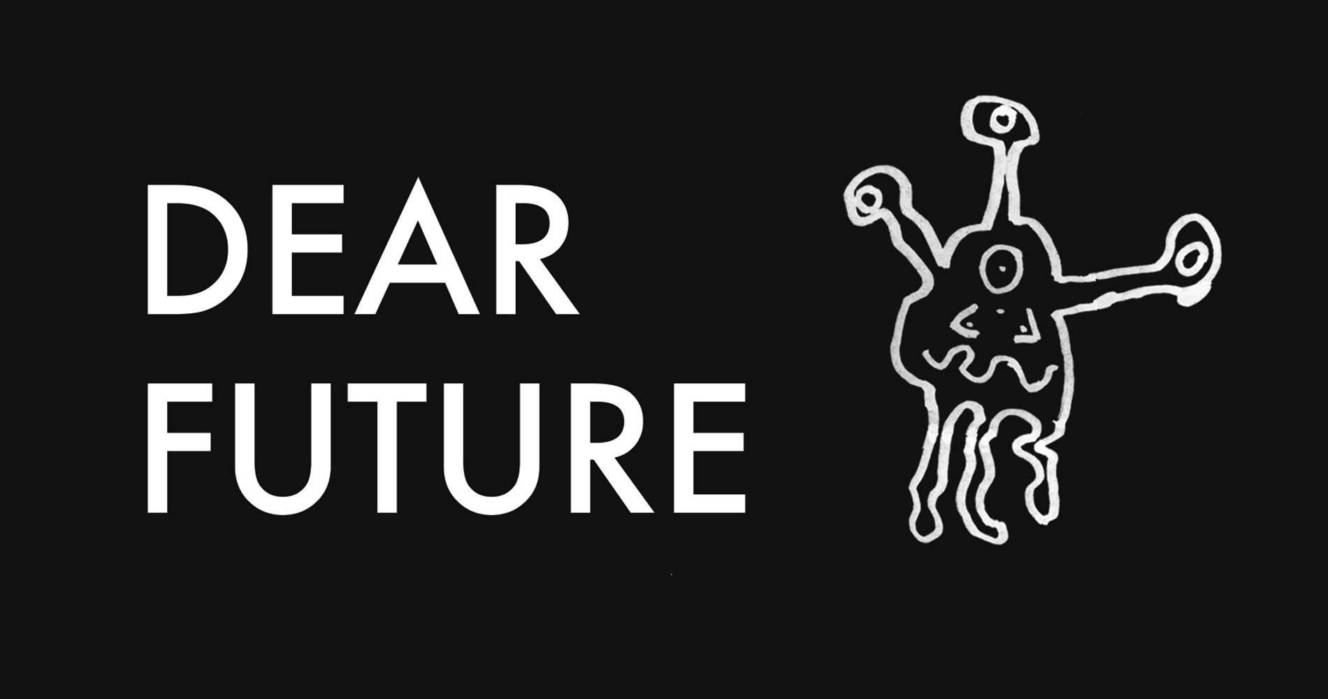Dear Future logo with little alien illustration