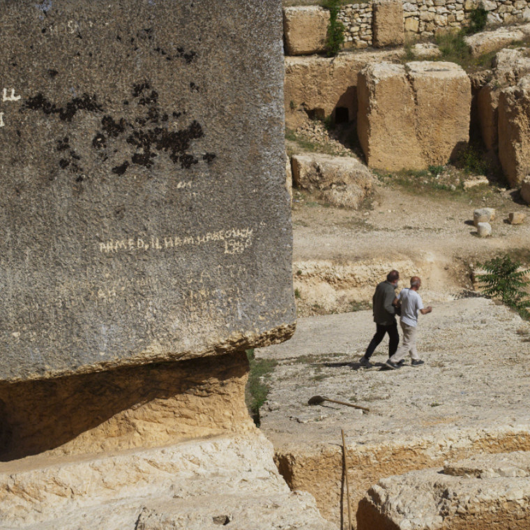 Stone walls in ancient city