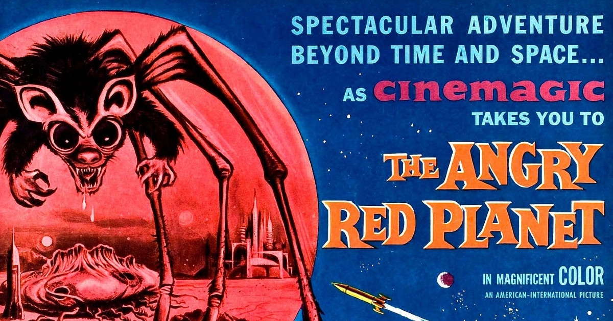 Red spider illustration on the moon