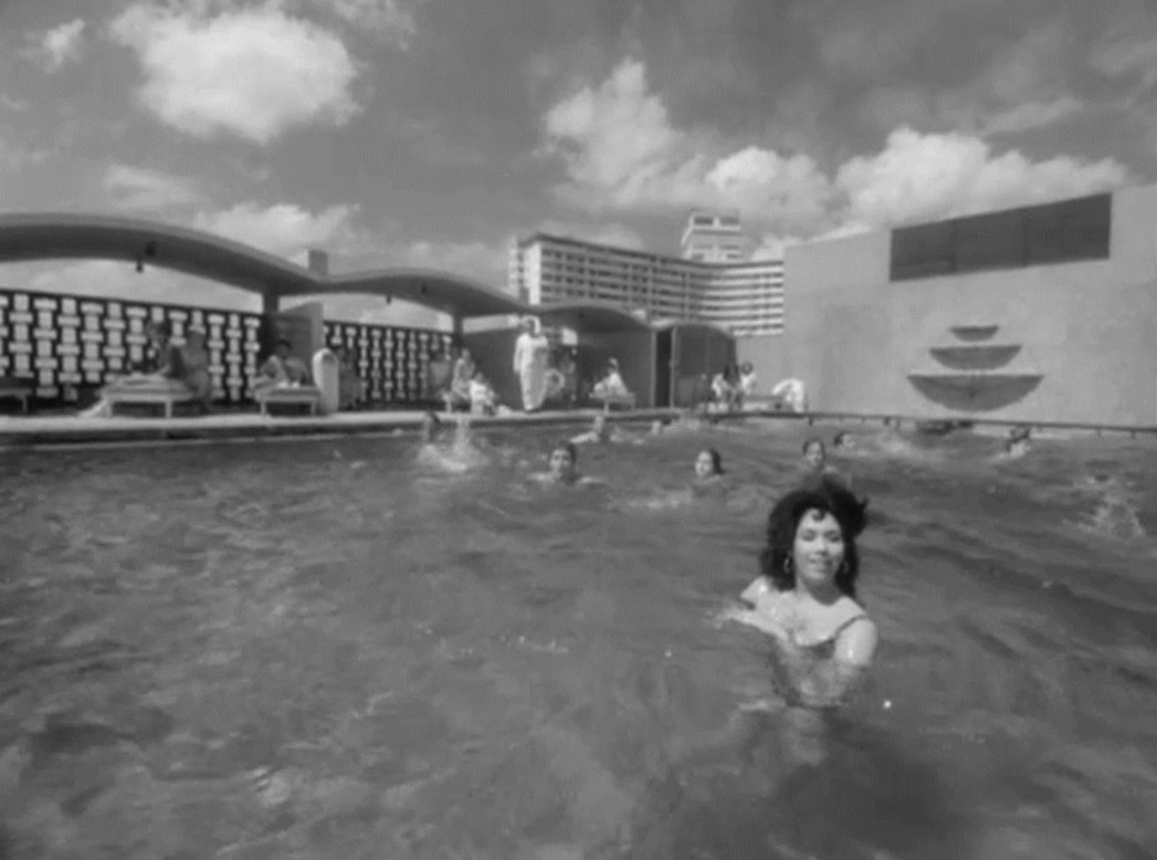 Woman in swimming pool