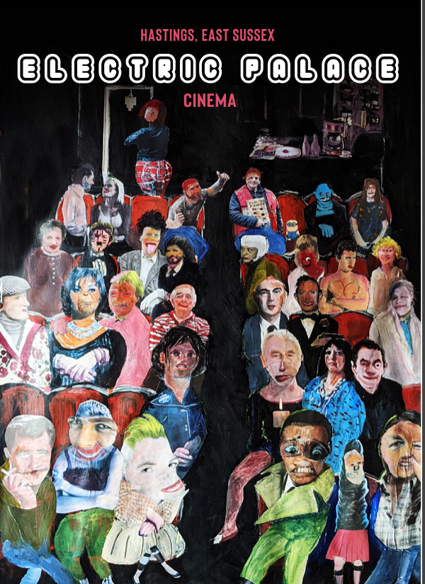 Art collage of people in cinema
